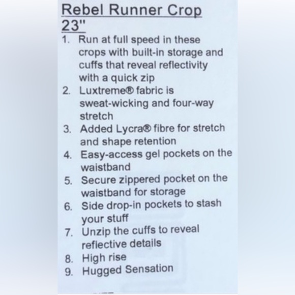 Lululemon Athletica Rebel runner mid rise crop - Picture 5 of 5